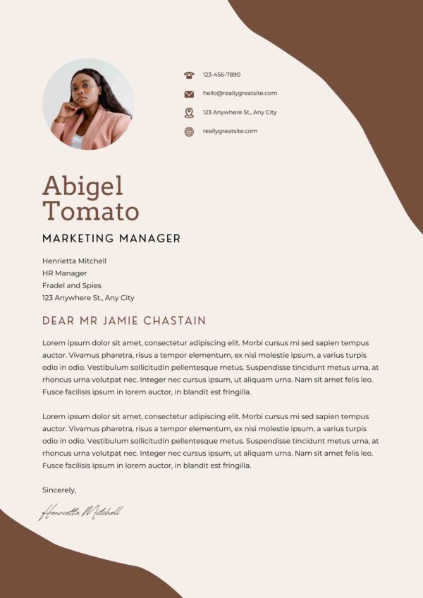 Beige Brown Aesthetic Bohemian Cover Letter Recruitment Room